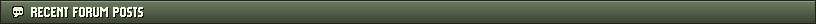 RECENT FORUM POSTS